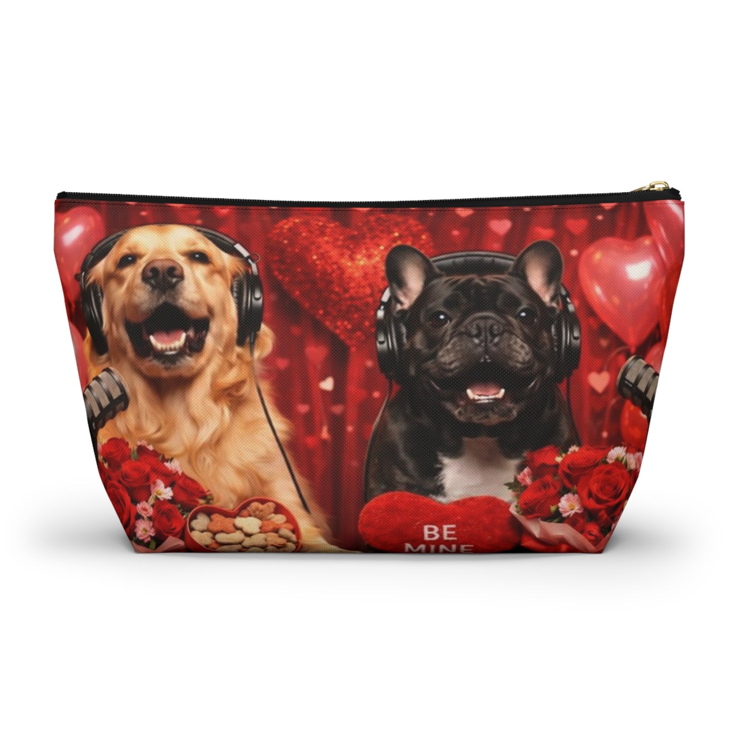 Goldie & Frenchie Valentines Day Inspired Red Accessory Pouch