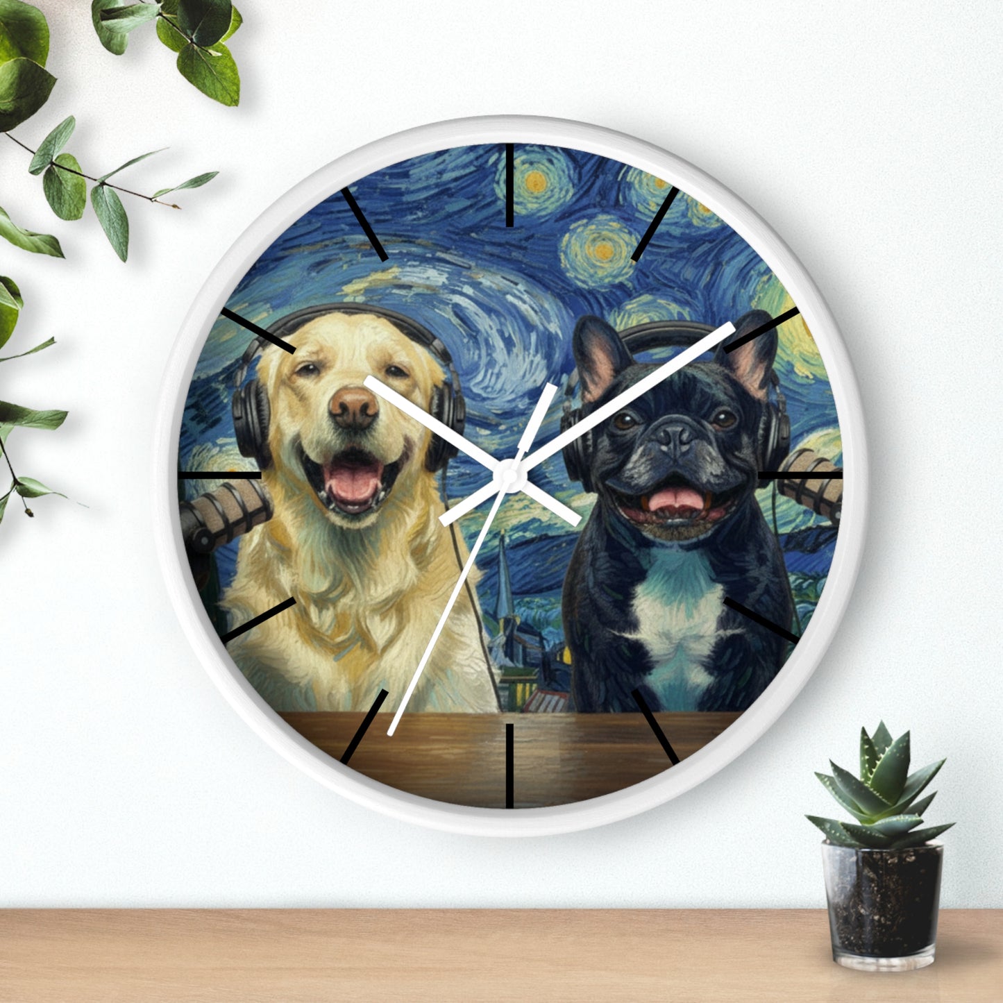 Goldie & Frenchie 'Starry Night' Wall Clock - Van Gogh Inspired