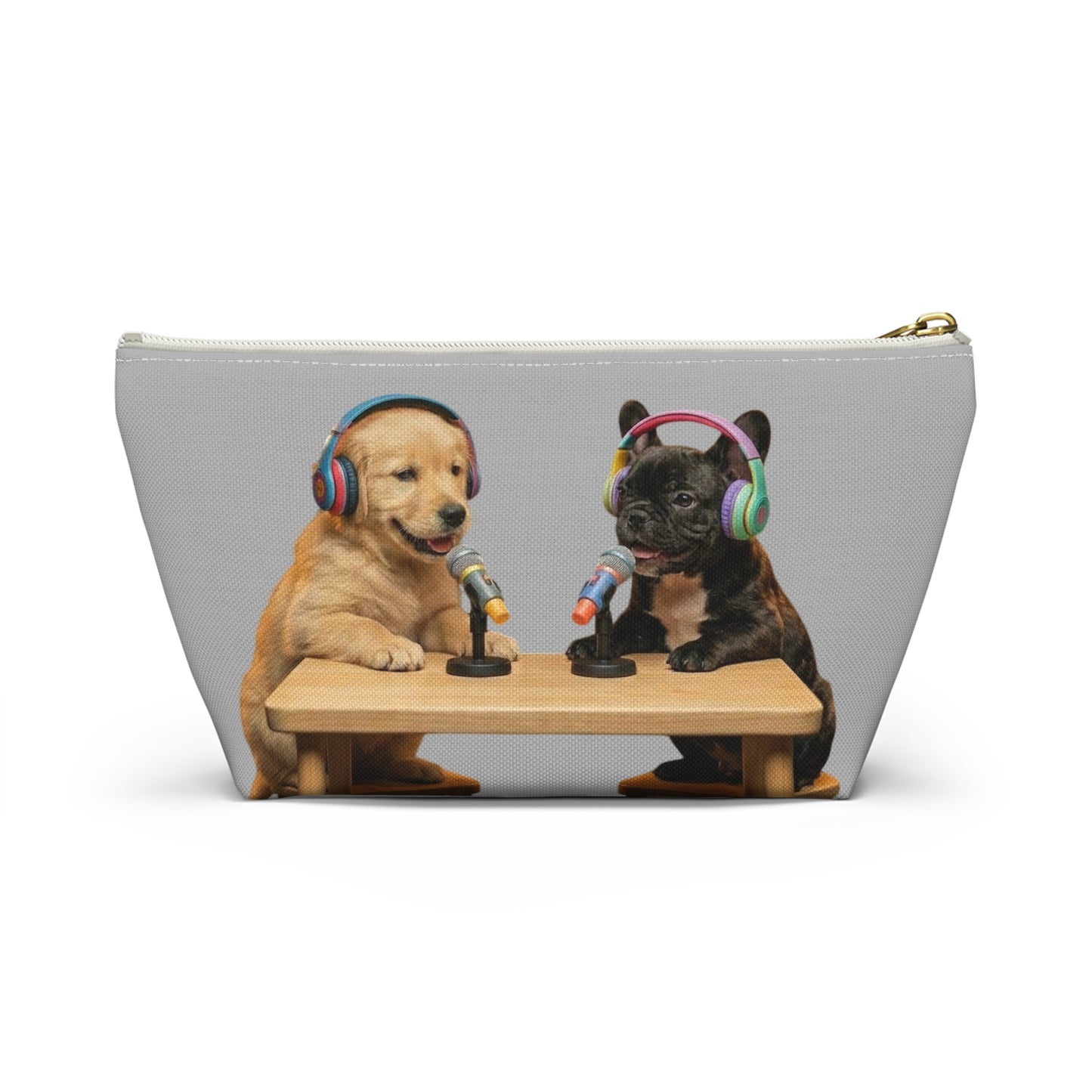 Goldie & Frenchie Playful Puppies and Serious Adults Accessory Pouch
