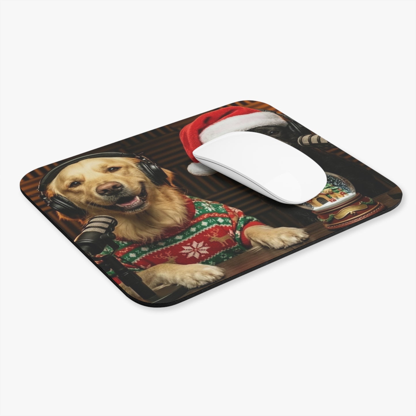 Festive Christmas Goldie & Frenchie Mouse Pad