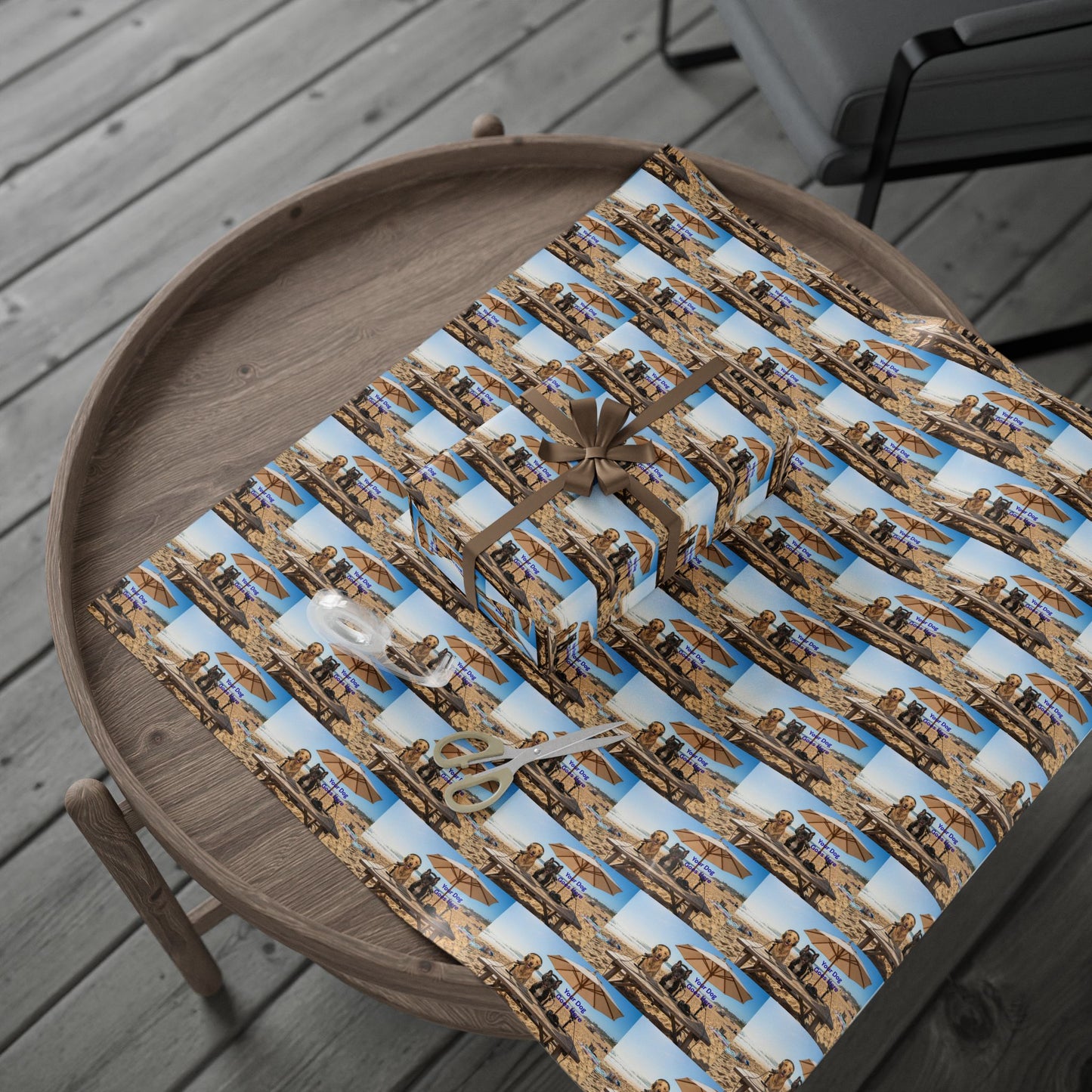 Goldie & Frenchie 'On The Beach with Your Dog' Custom Wrapping Paper Roll — Podcast Inspired Gift Wrap