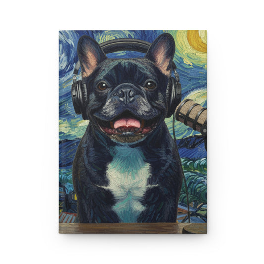 Goldie & Frenchie 'Starry Night' Hard-Cover, Perforated, Lined, Notebook