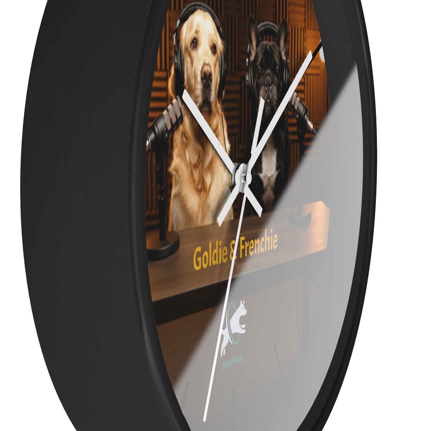 Goldie & Frenchie 'On-Air' Podcast Wall Clock