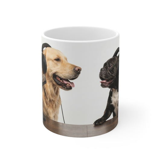 Goldie & Frenchie Chatting Ceramic Coffee Mug (11oz/15oz/20oz) - Made and Ships from Canada