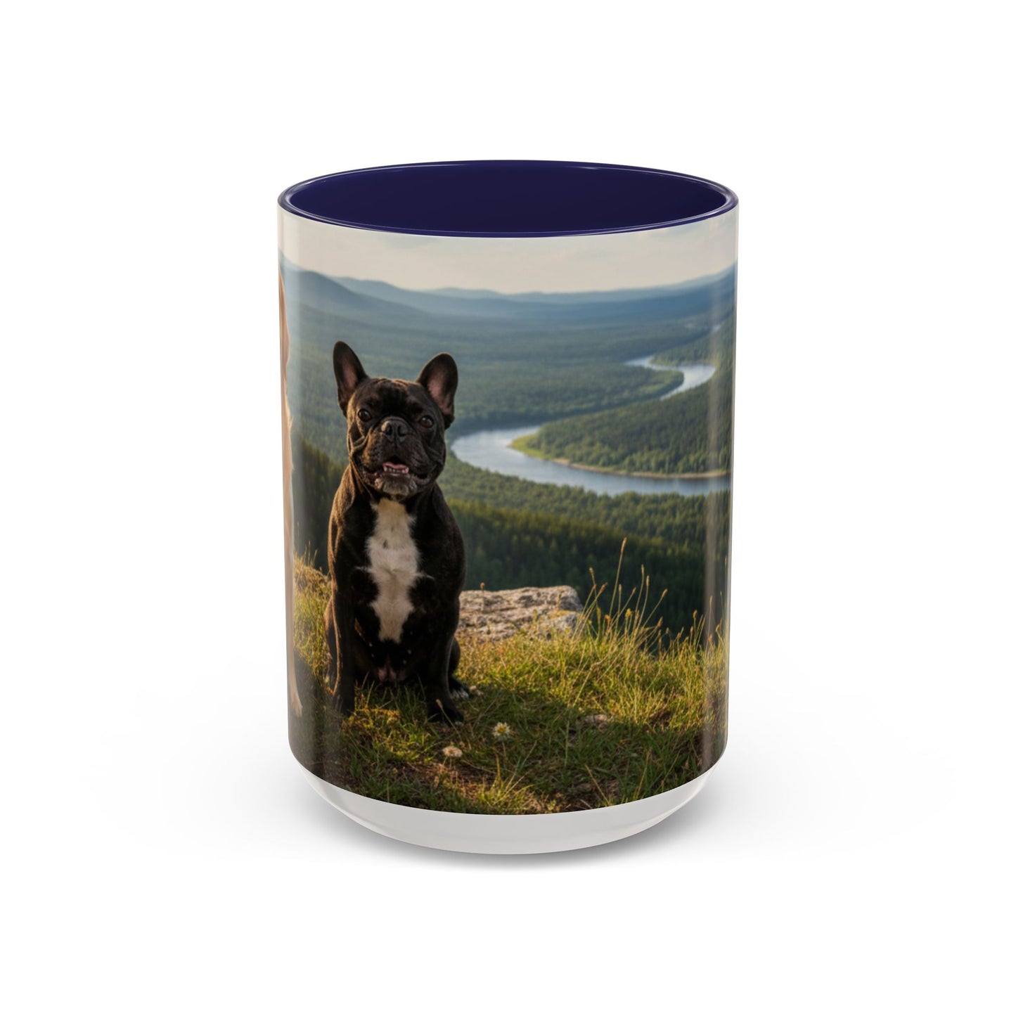 Goldie & Frenchie Take the Day Off Accent Coffee Mug – Out on a Hike (11/15oz)