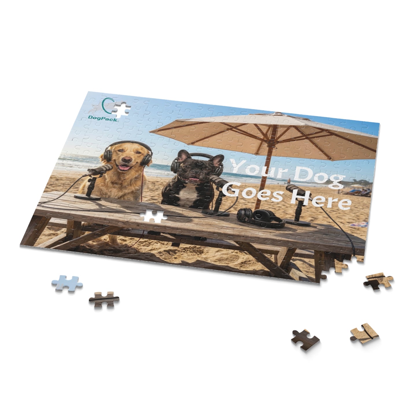 Goldie & Frenchie Custom Puzzle - Send in your pic, on the beach! - 120/252/500-Piece Jigsaw