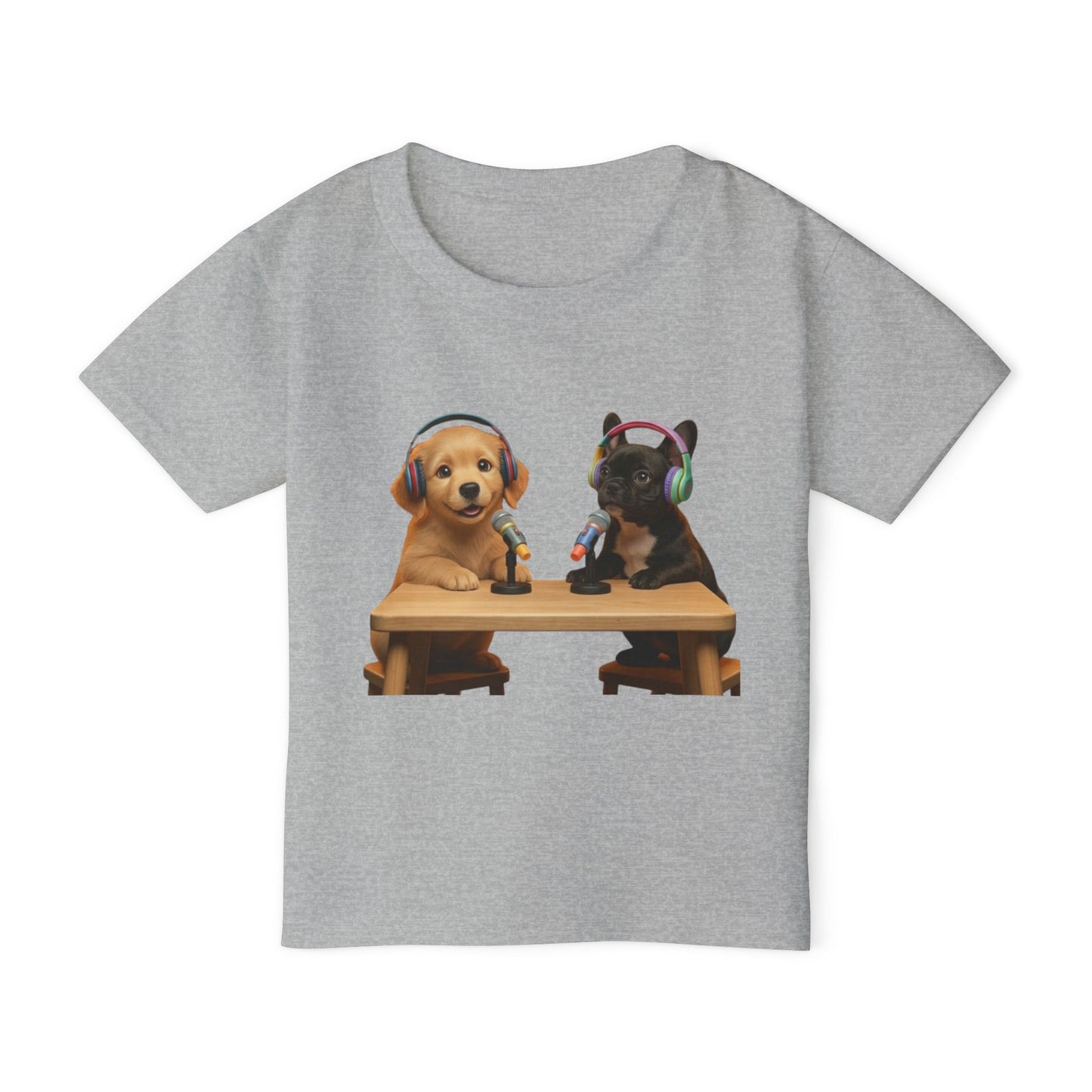 Goldie & Frenchie 'Animated Puppies' Toddler T‑Shirt Front & Back