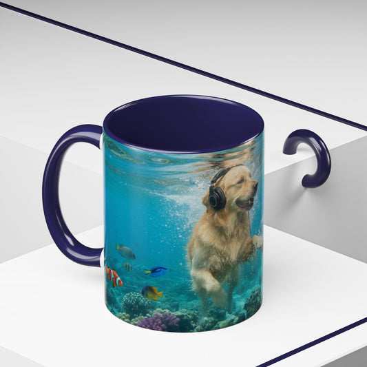 Goldie & Frenchie 'Let's go Deep' Accent Coffee Mug – Choose your Color Interior (11/15oz)