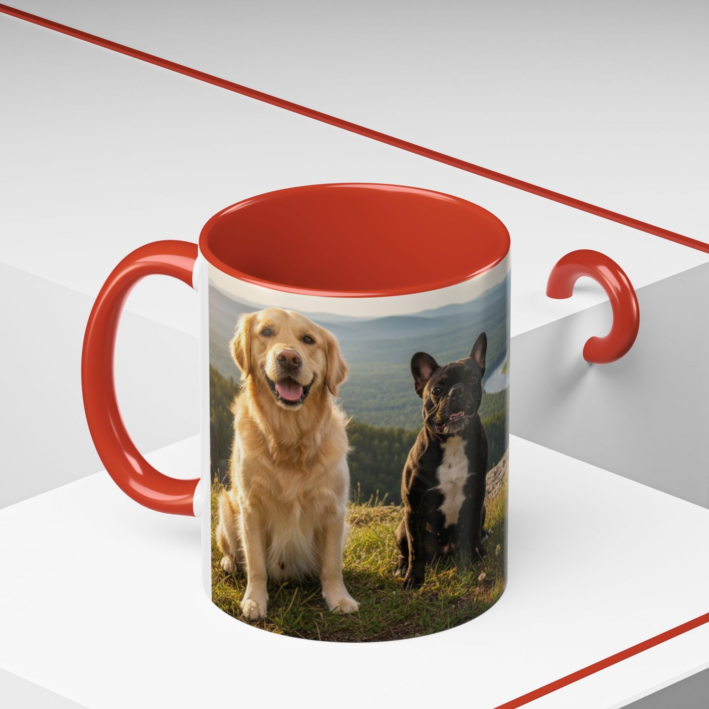 Goldie & Frenchie Take the Day Off Accent Coffee Mug – Out on a Hike (11/15oz)