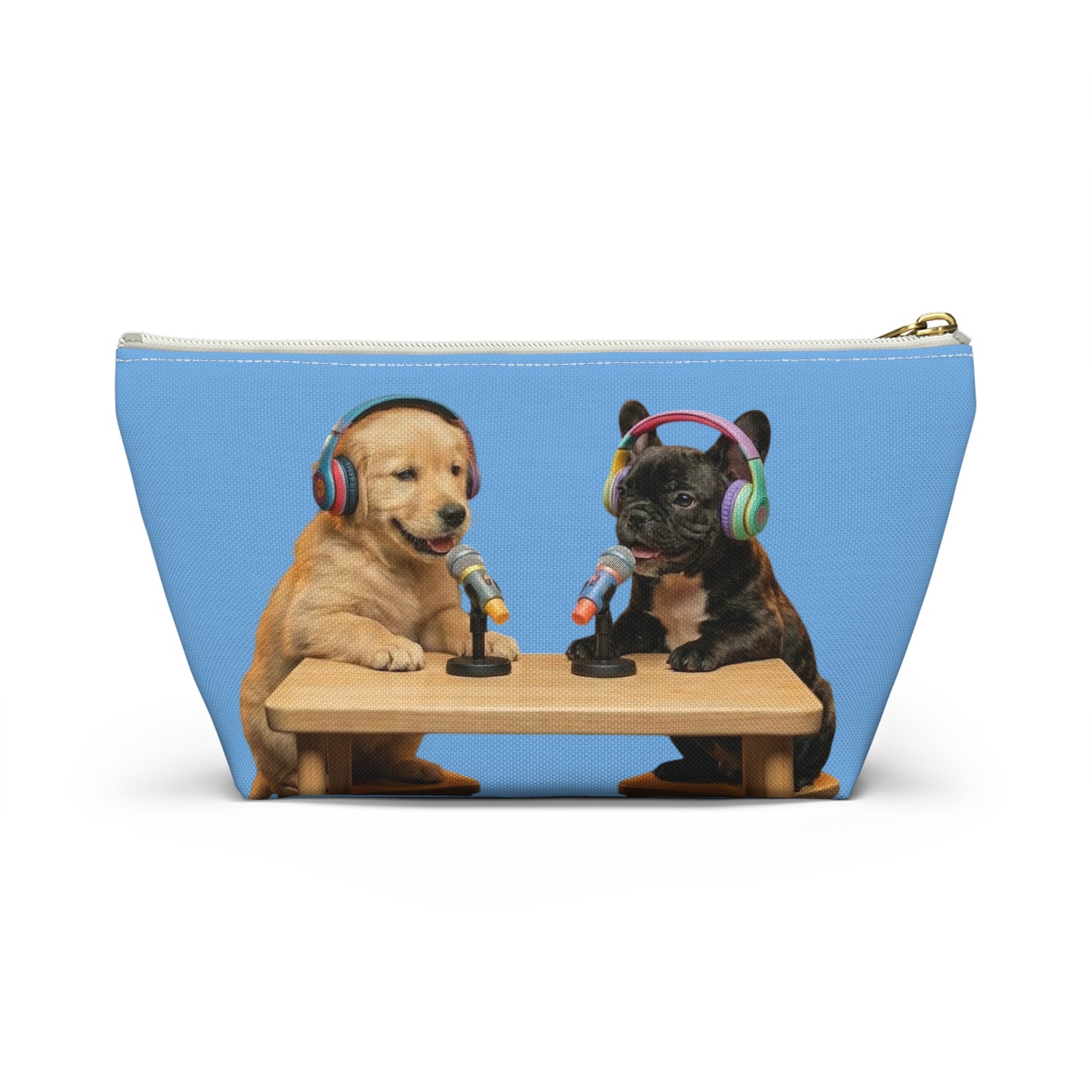Goldie & Frenchie Playful Puppies and Serious Adults Accessory Pouch
