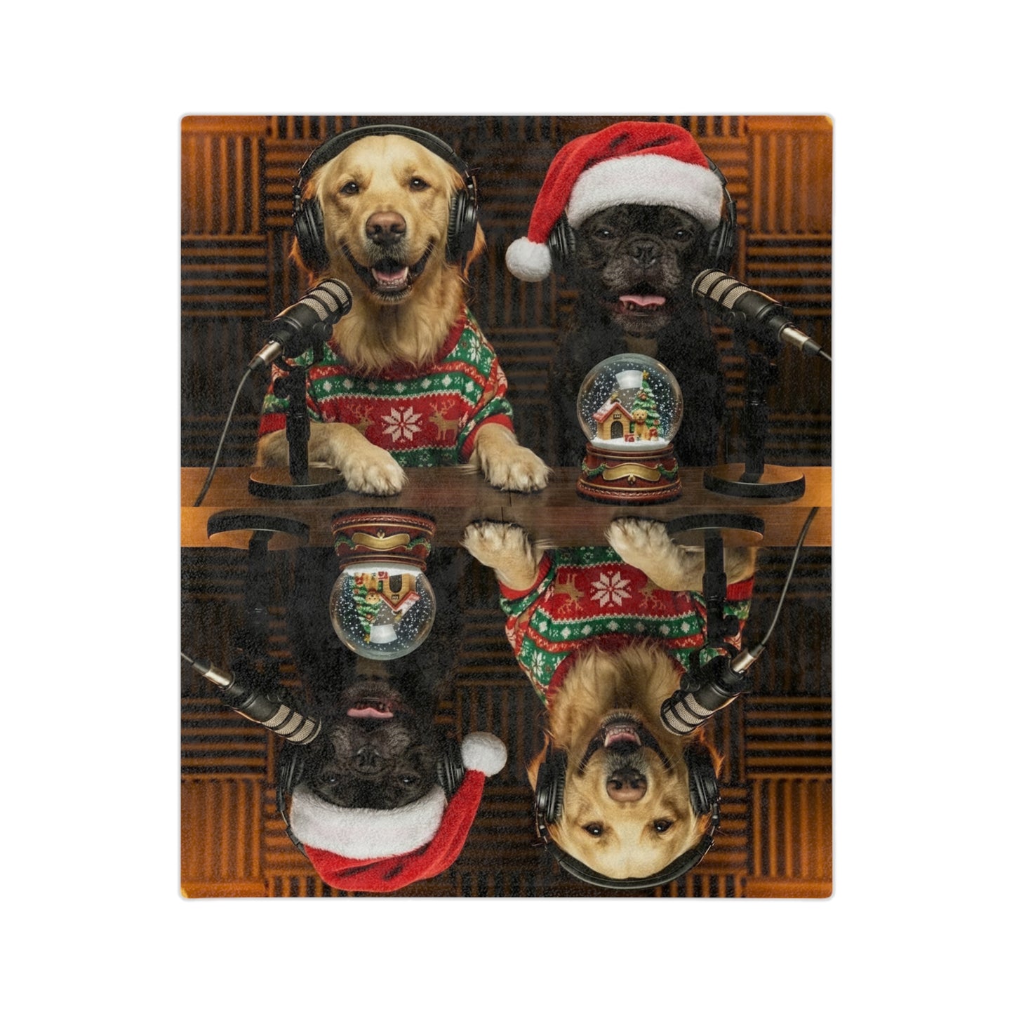 Goldie & Frenchie Velveteen Blanket – Christmas design!