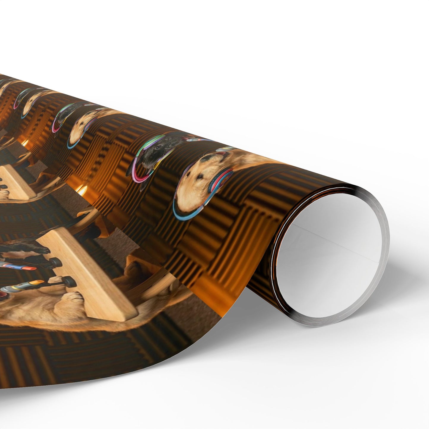 Baby Goldie & Frenchie Classic Studio Wrapping Paper Roll — Puppies on a Podcast Inspired Gift Wrap