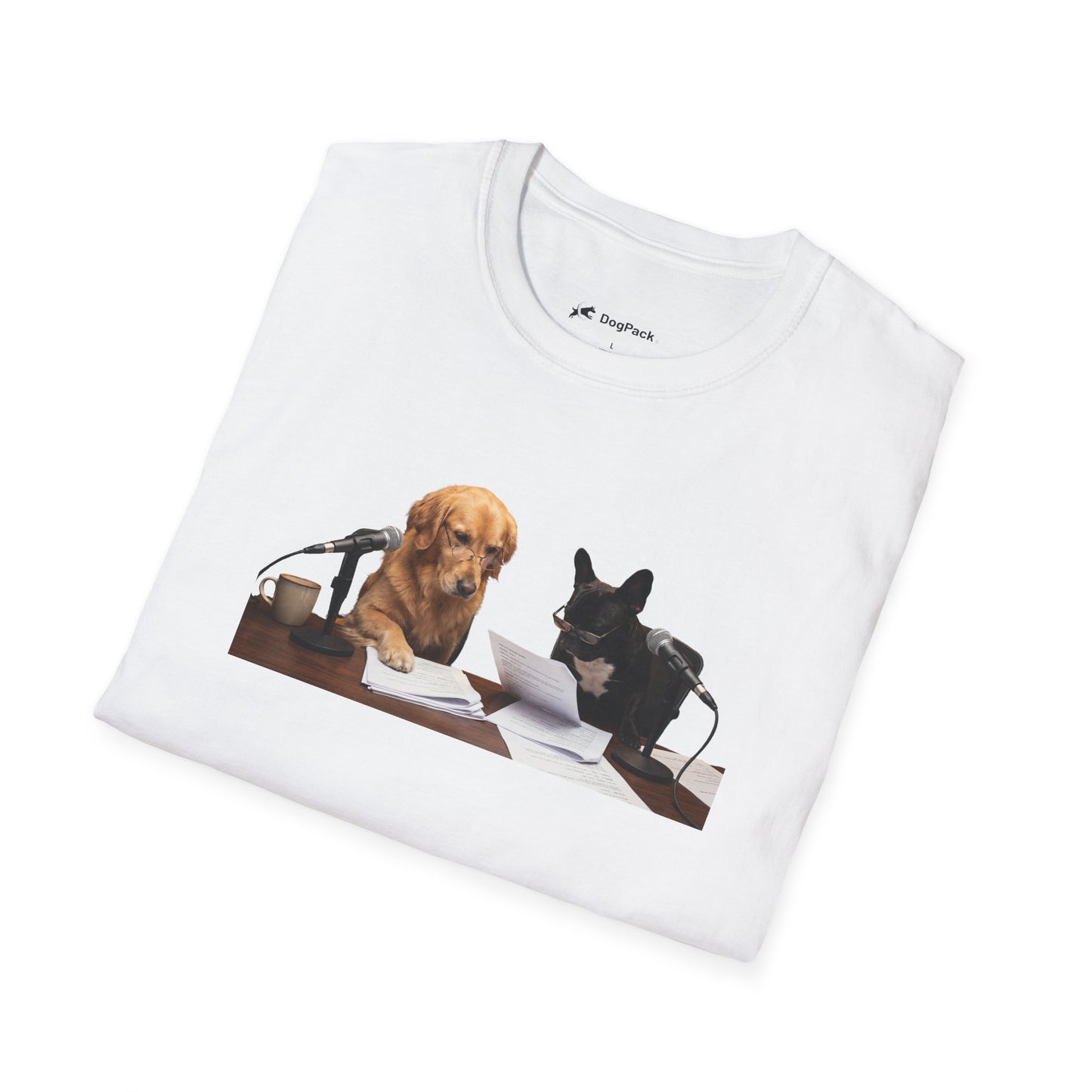 Goldie & Frenchie 'Reading over the Script' Graphic Softstyle T-Shirt - Unisex