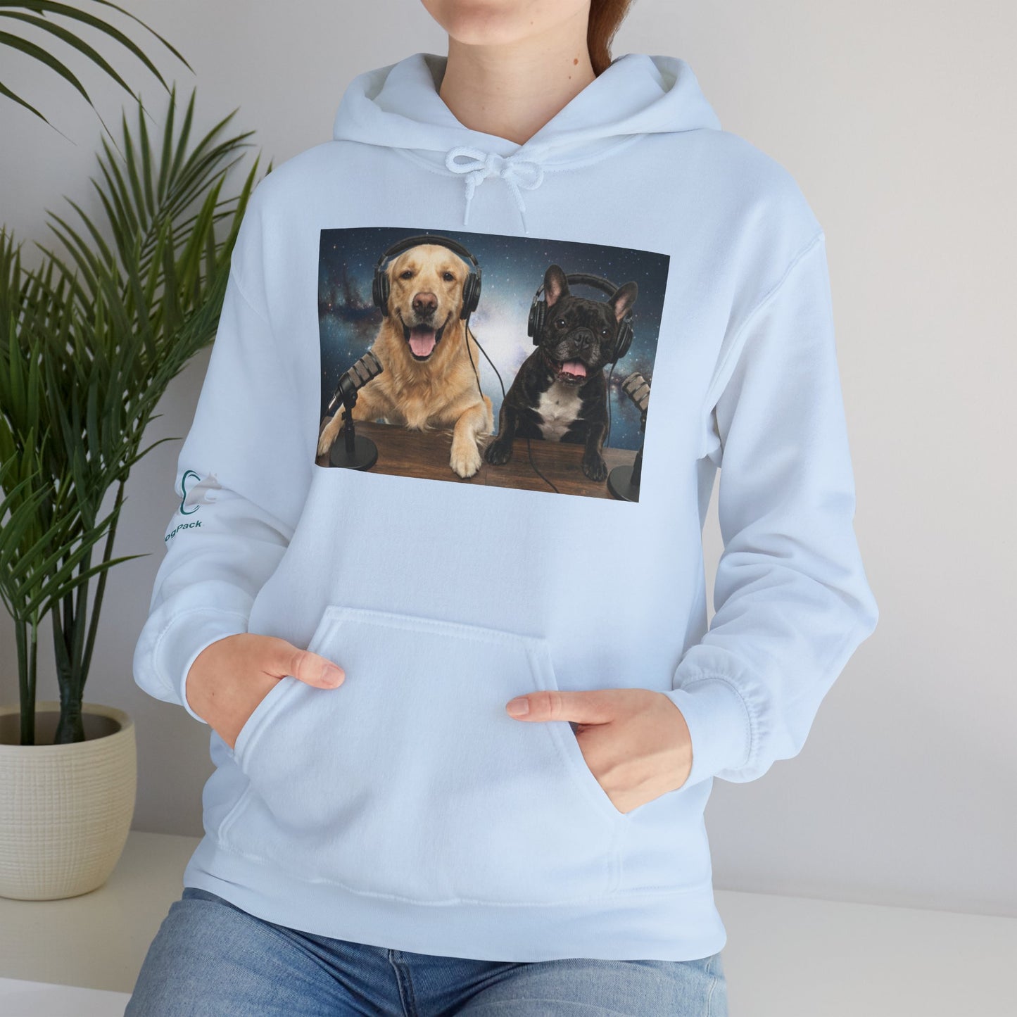 Goldie & Frenchie Cozy Hoodie Broadcasting from Space