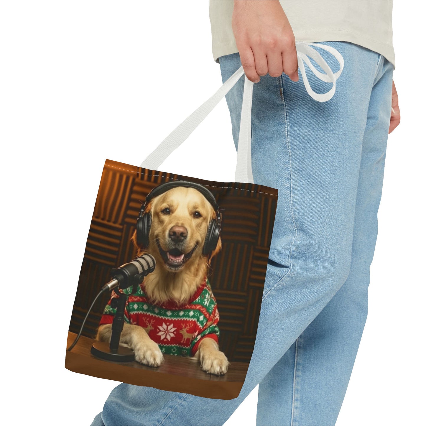 Goldie & Frenchie Smiling Christmas Tote Bag