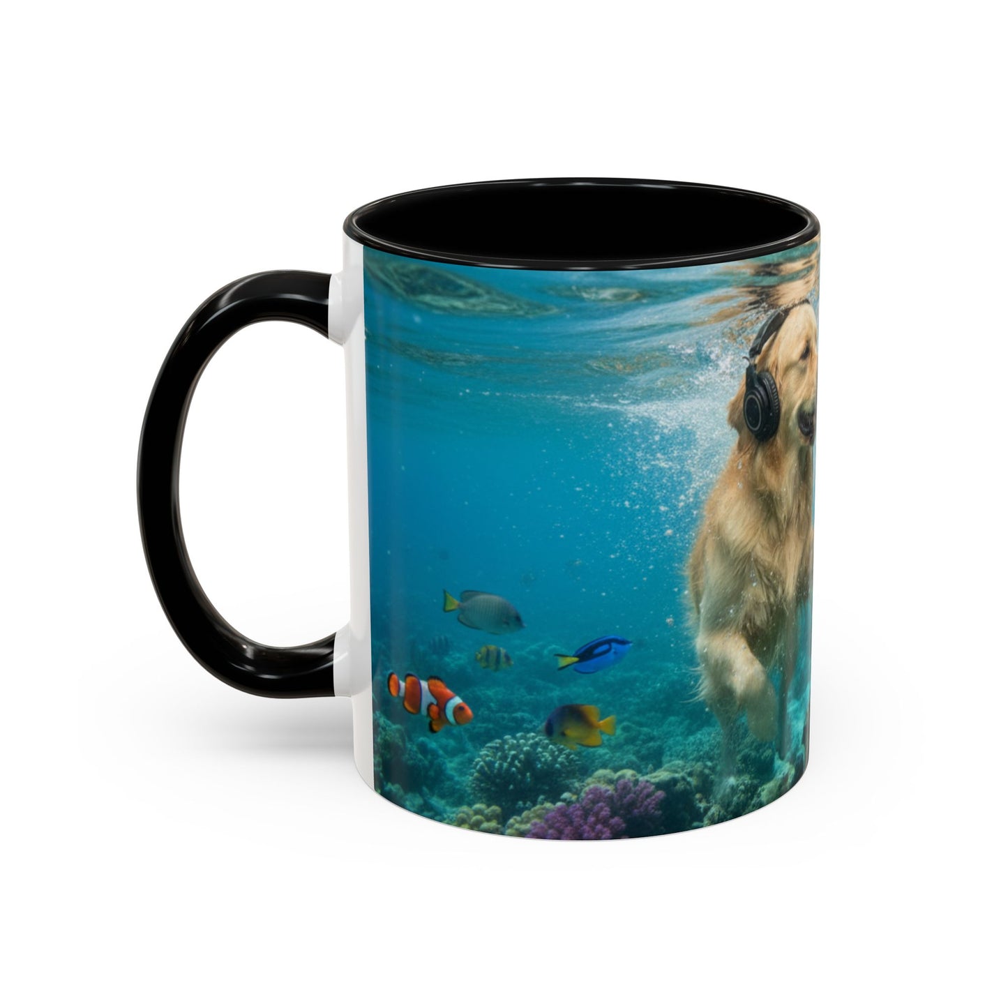 Goldie & Frenchie 'Let's go Deep' Accent Coffee Mug – Choose your Color Interior (11/15oz)