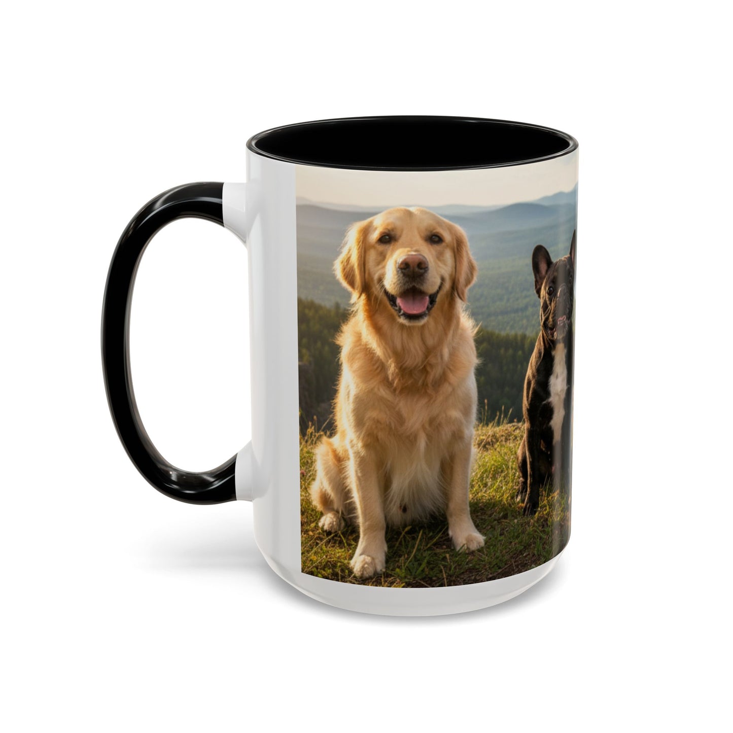 Goldie & Frenchie Take the Day Off Accent Coffee Mug – Out on a Hike (11/15oz)