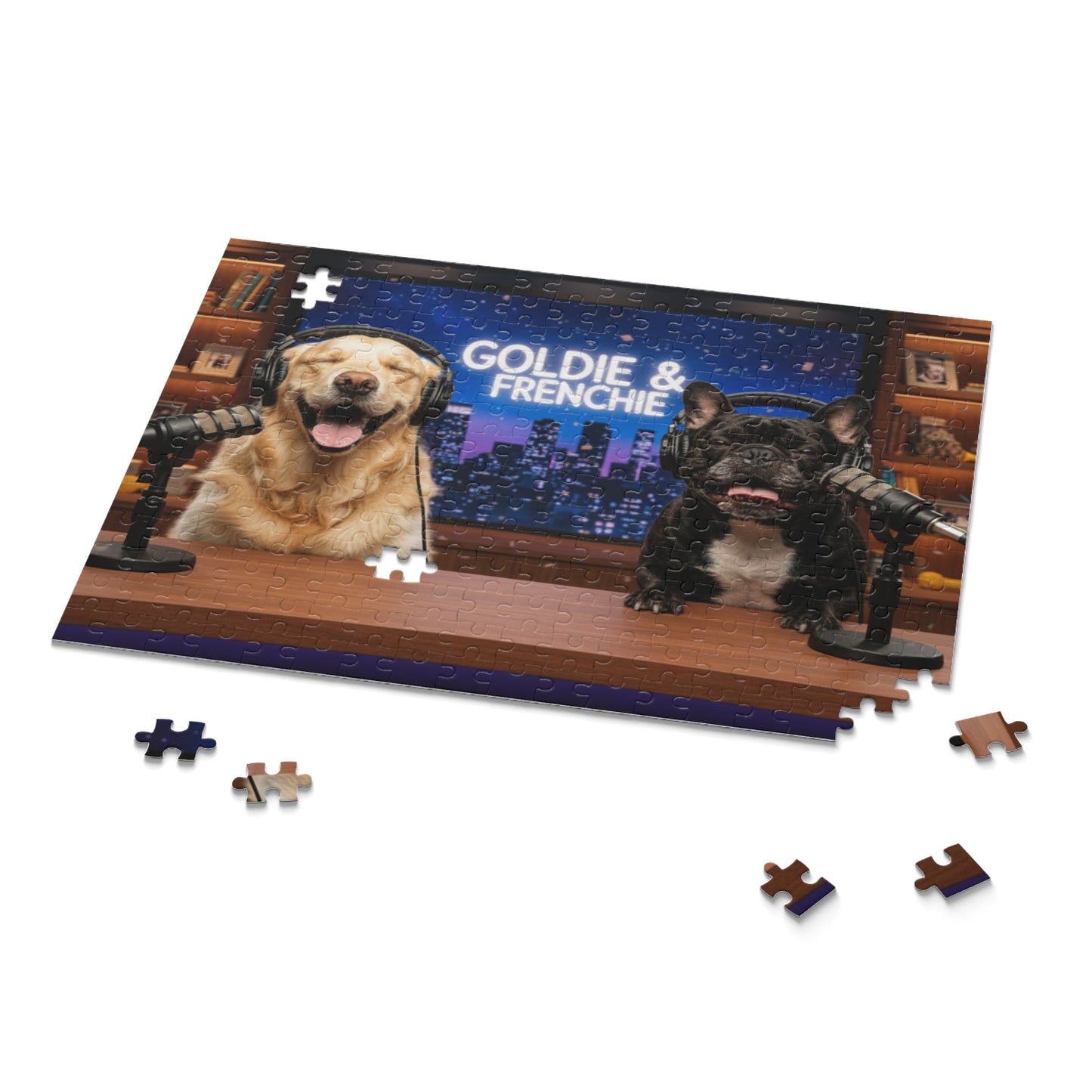 Goldie & Frenchie Talk Show LOL Laughing out Loud Studio Puzzle - Dog Talk Jigsaw (120/252/500 pcs)