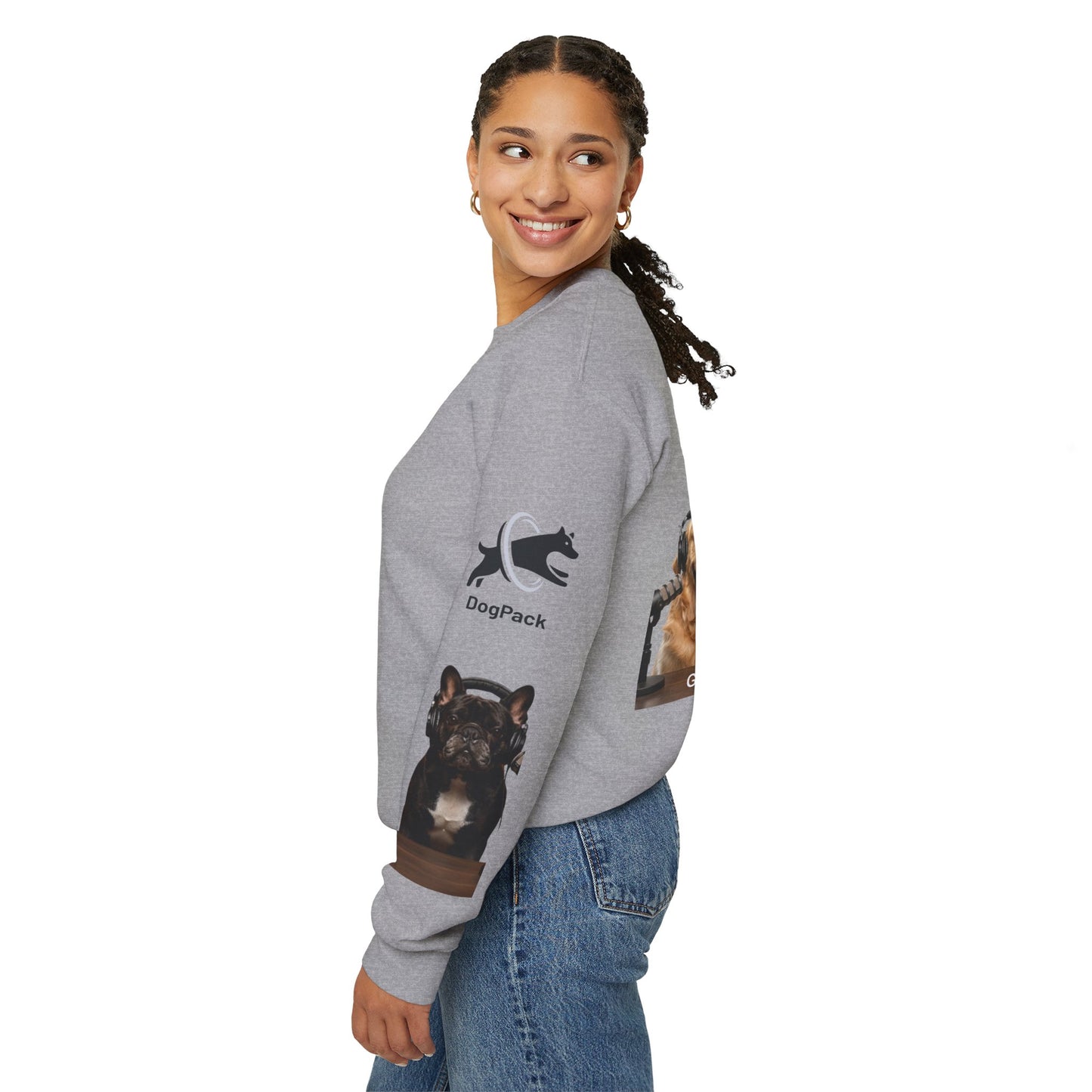 Goldie & Frenchie Have your Back Crewneck and Printed Sleeves