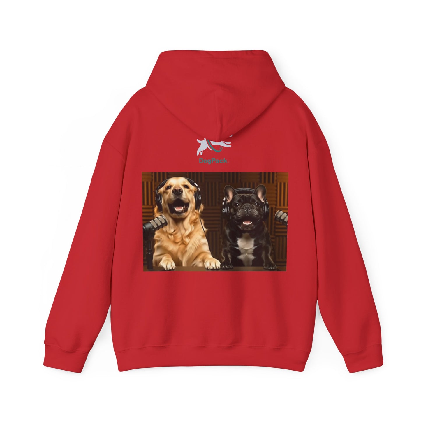 Goldie & Frenchie Dog Podcast with Coffee Mugs Hoodie — Front & Back Print - Ships from United Kingdom