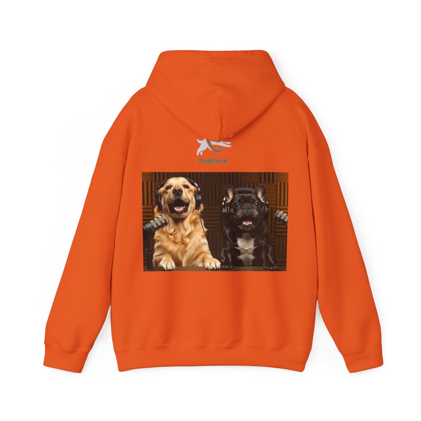 Goldie & Frenchie Dog Podcast with Coffee Mugs Hoodie — Front & Back Print - Ships from United Kingdom