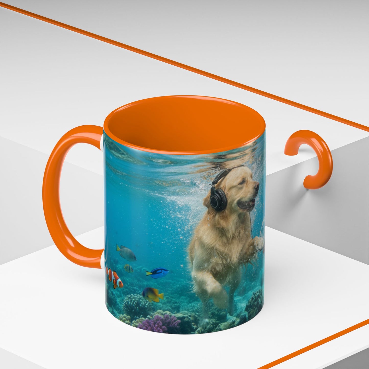 Goldie & Frenchie 'Let's go Deep' Accent Coffee Mug – Choose your Color Interior (11/15oz)