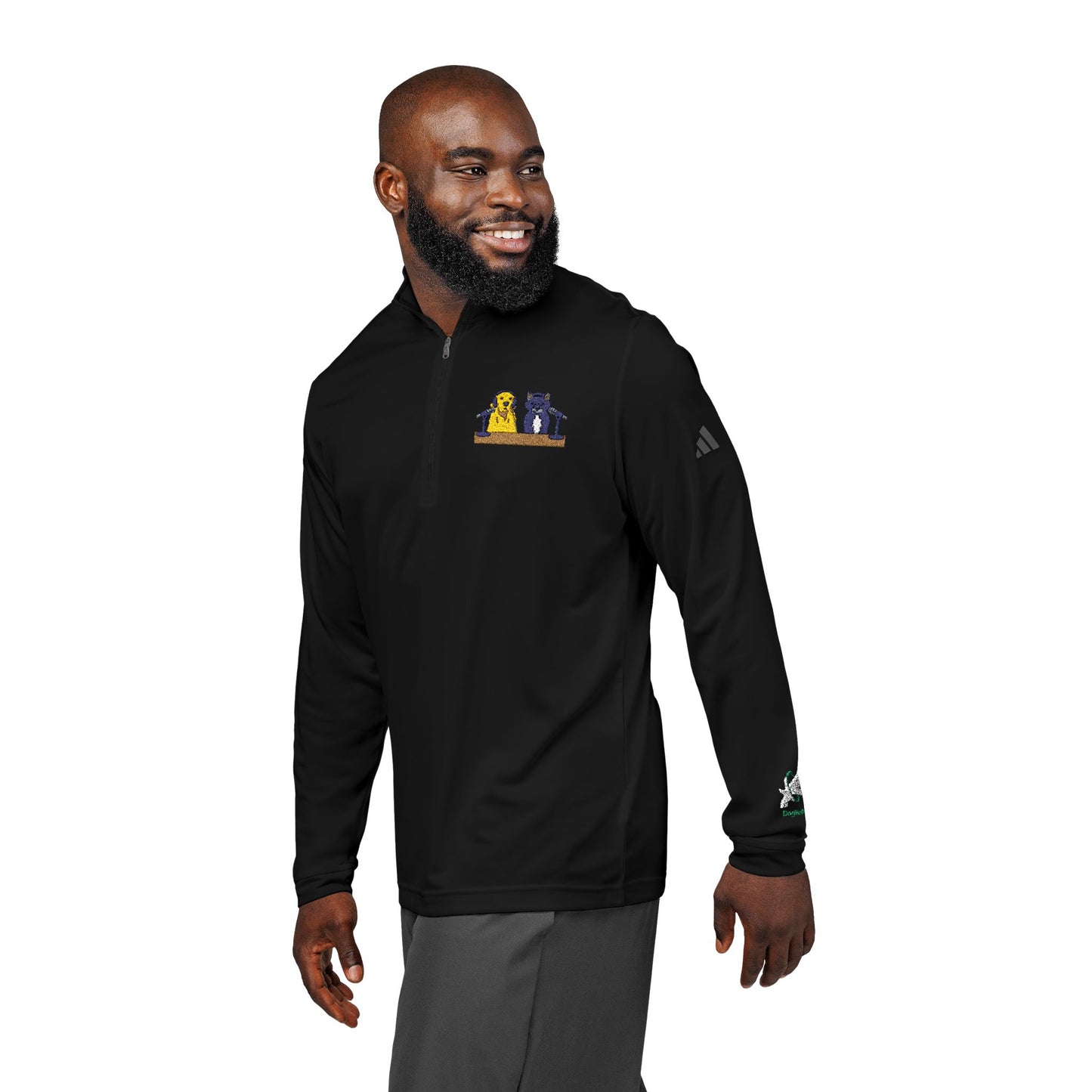 DogPack® Embroidered Studio Patch Quarter-Zip Pullover — adidas® Performance Layer