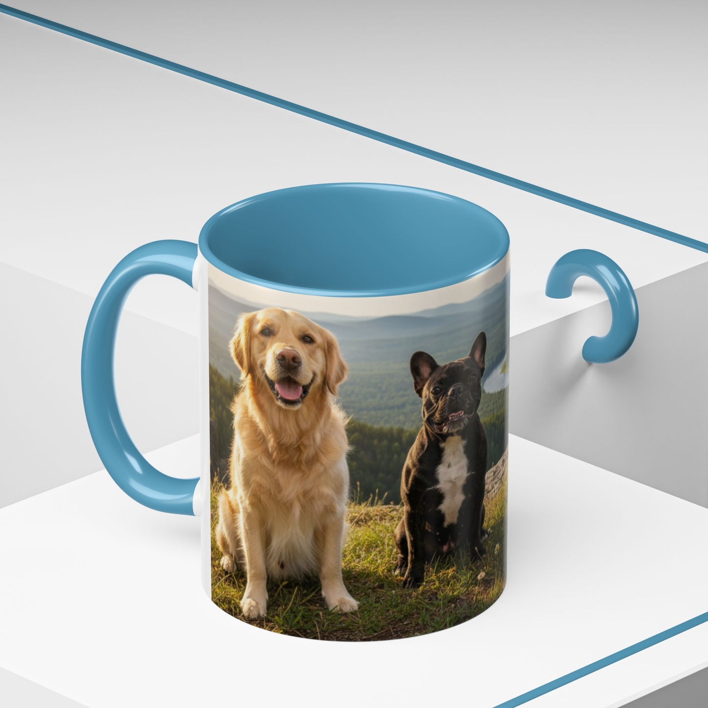 Goldie & Frenchie Take the Day Off Accent Coffee Mug – Out on a Hike (11/15oz)