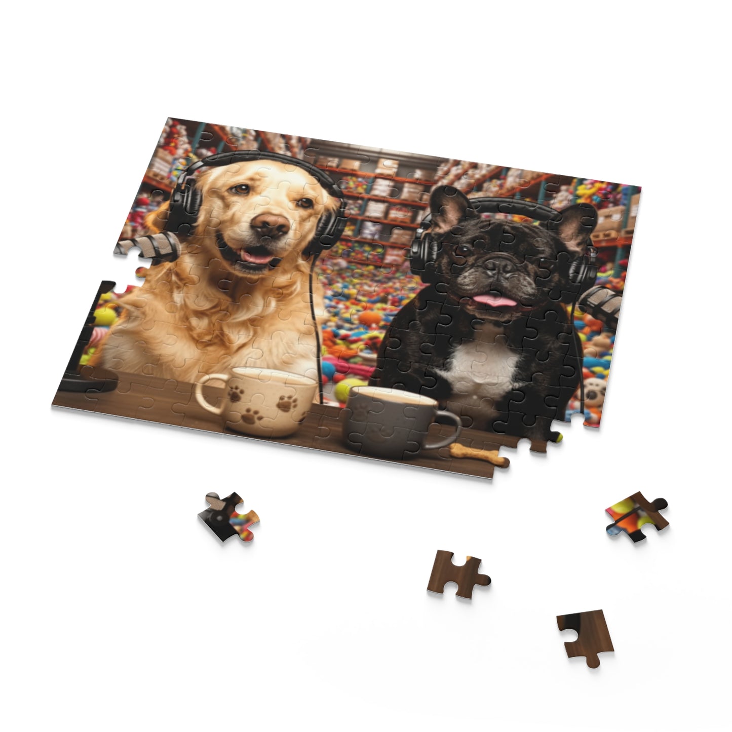Goldie & Frenchie Podcast in the Warehouse Puzzle — 120/252/500-Piece Jigsaw