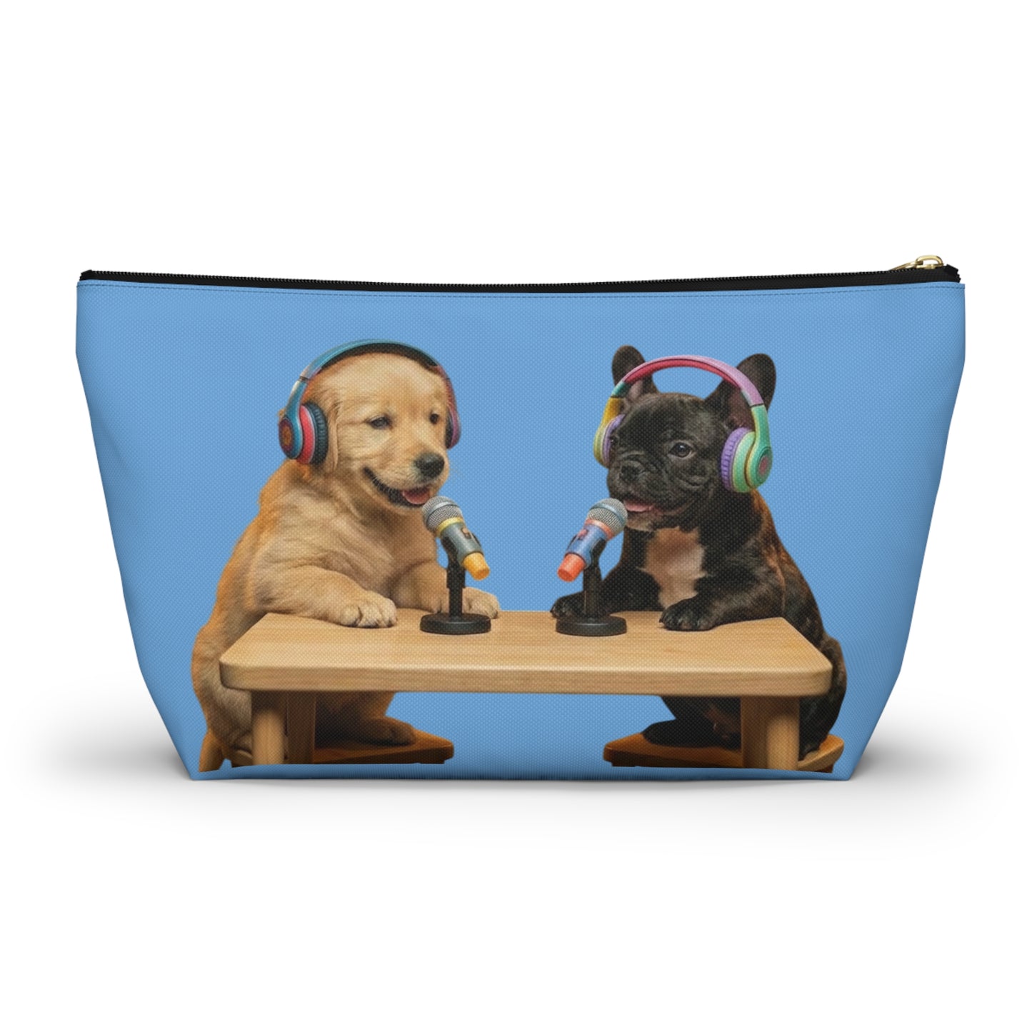 Goldie & Frenchie Playful Puppies and Serious Adults Accessory Pouch
