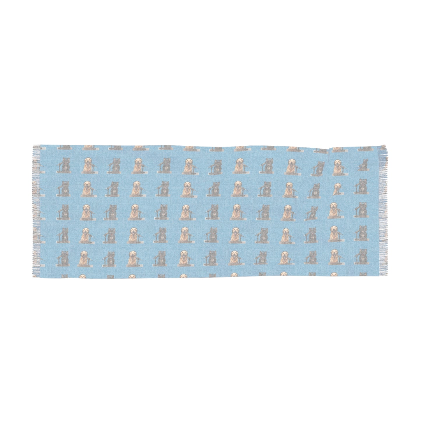 Goldie & Frenchie Lightweight Pattern Scarf in Turquoise— Perfect for All Seasons