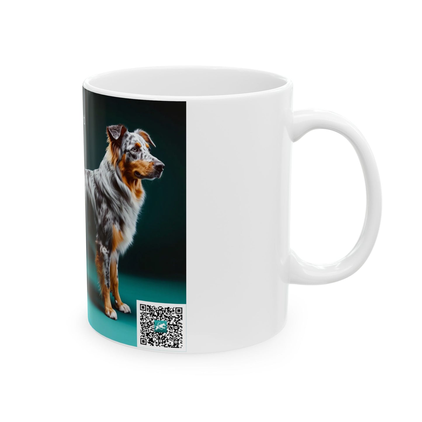 Australian Shepherd Ceramic Mug – Blue Teal Dog Breed Coffee Cup (11oz, 15oz)