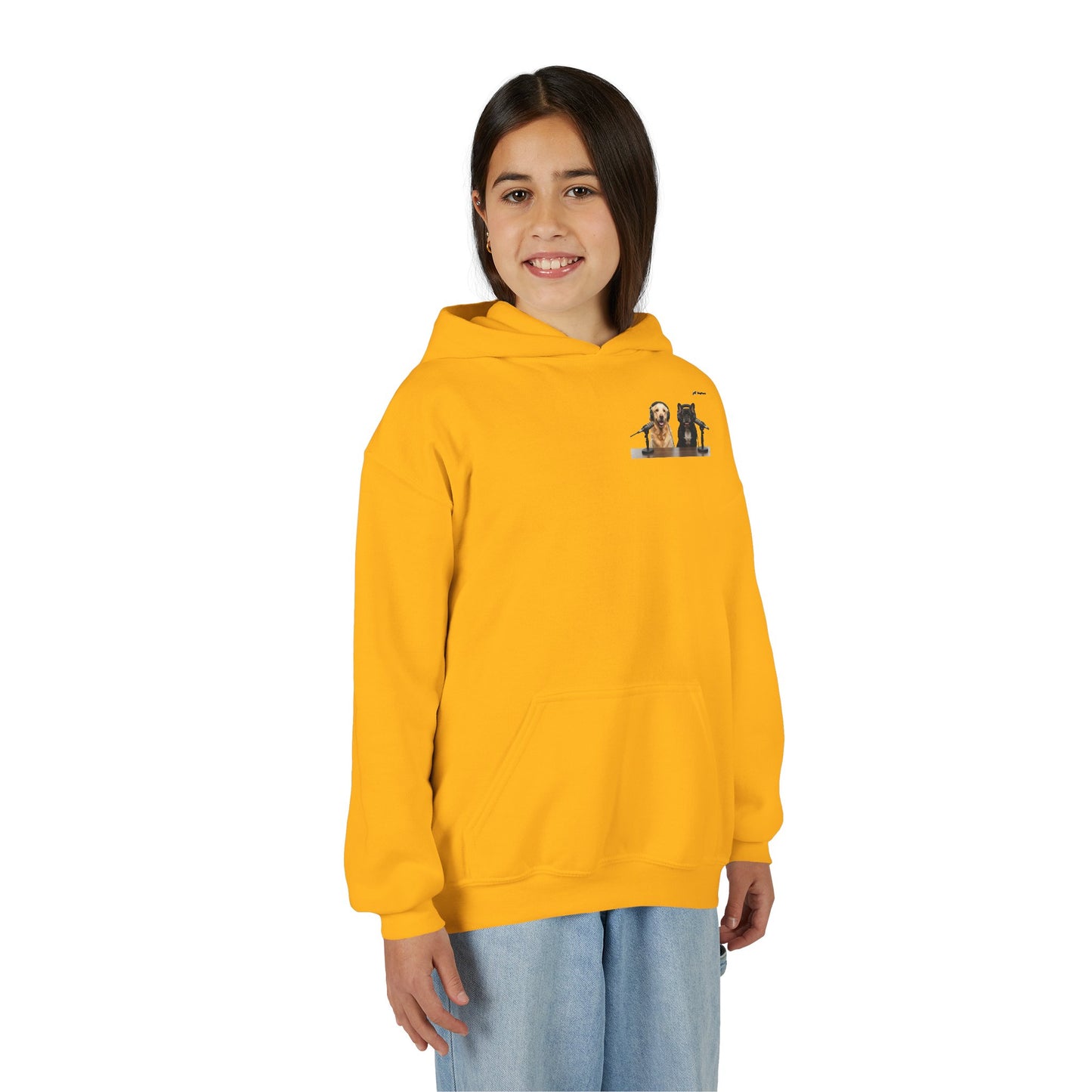 Youth Hoodie — Goldie & Frenchie Chest Graphic