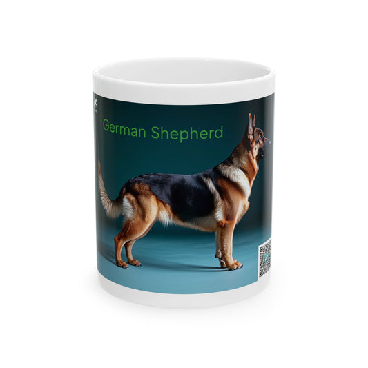 German Shepherd Ceramic Mug — Alsatian Dog Breed Coffee Cup (11oz, 15oz)
