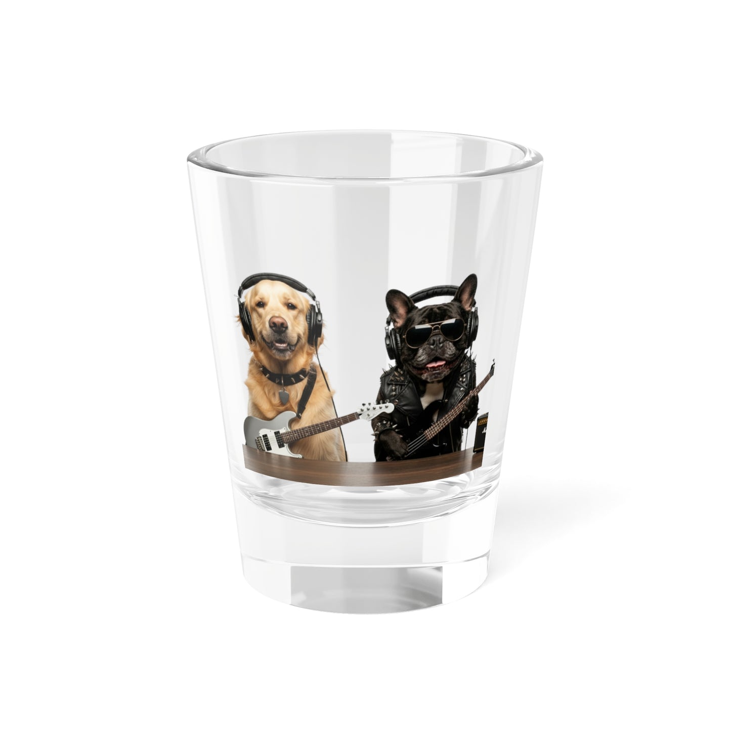 Goldie & Frenchie Rock Dogs - High Quality, Heavy Shot Glass, 1.5oz