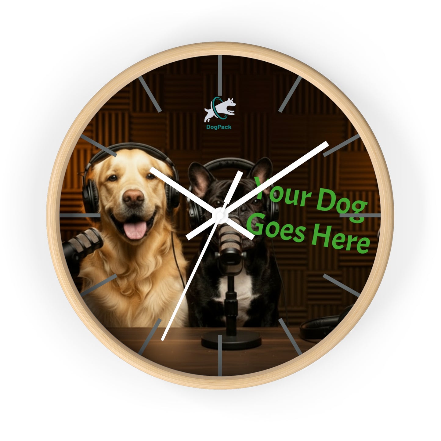 Goldie & Frenchie Custom Studio Wall Clock with your dog