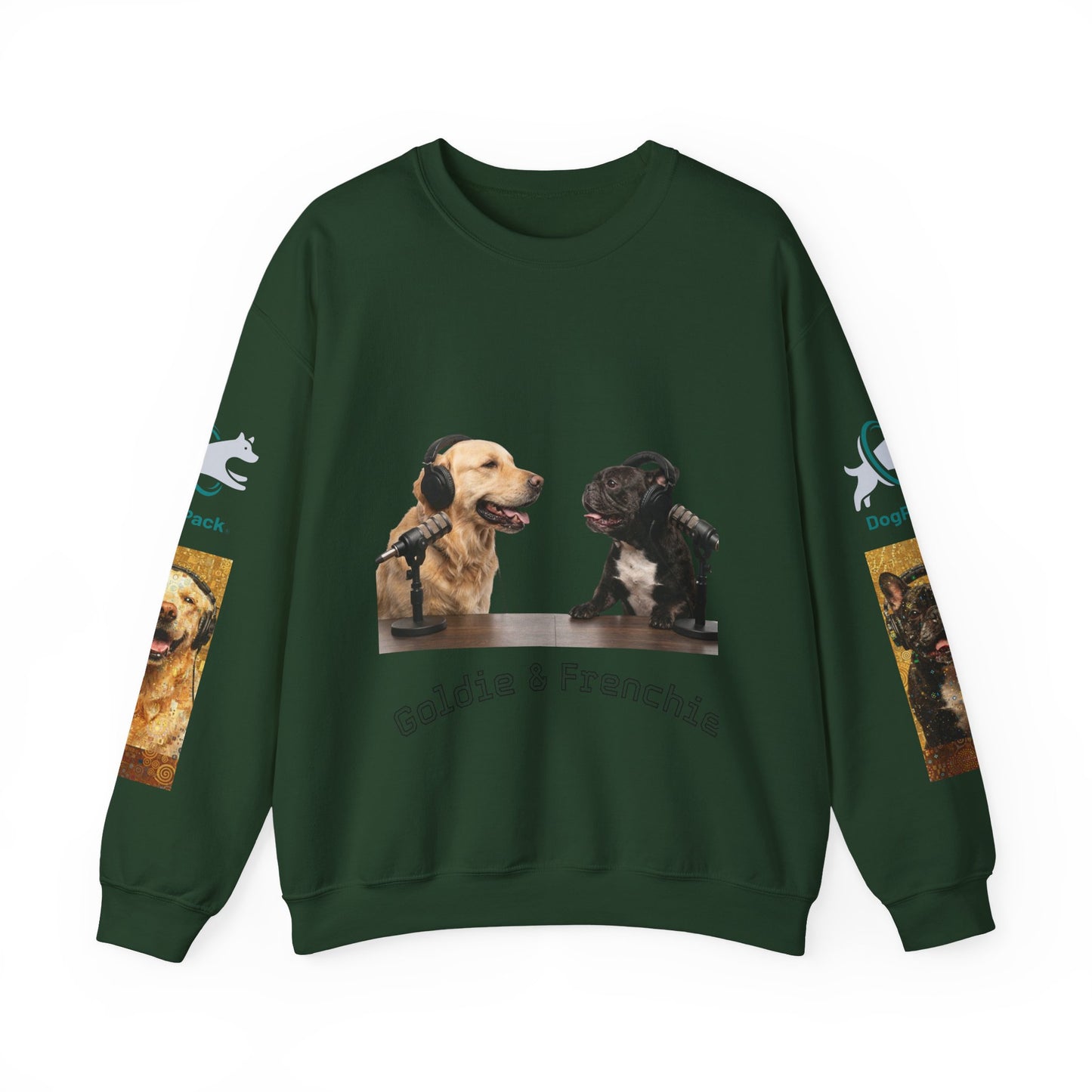 Goldie & Frenchie Chatting Crewneck with Klimt style G&F sleeves