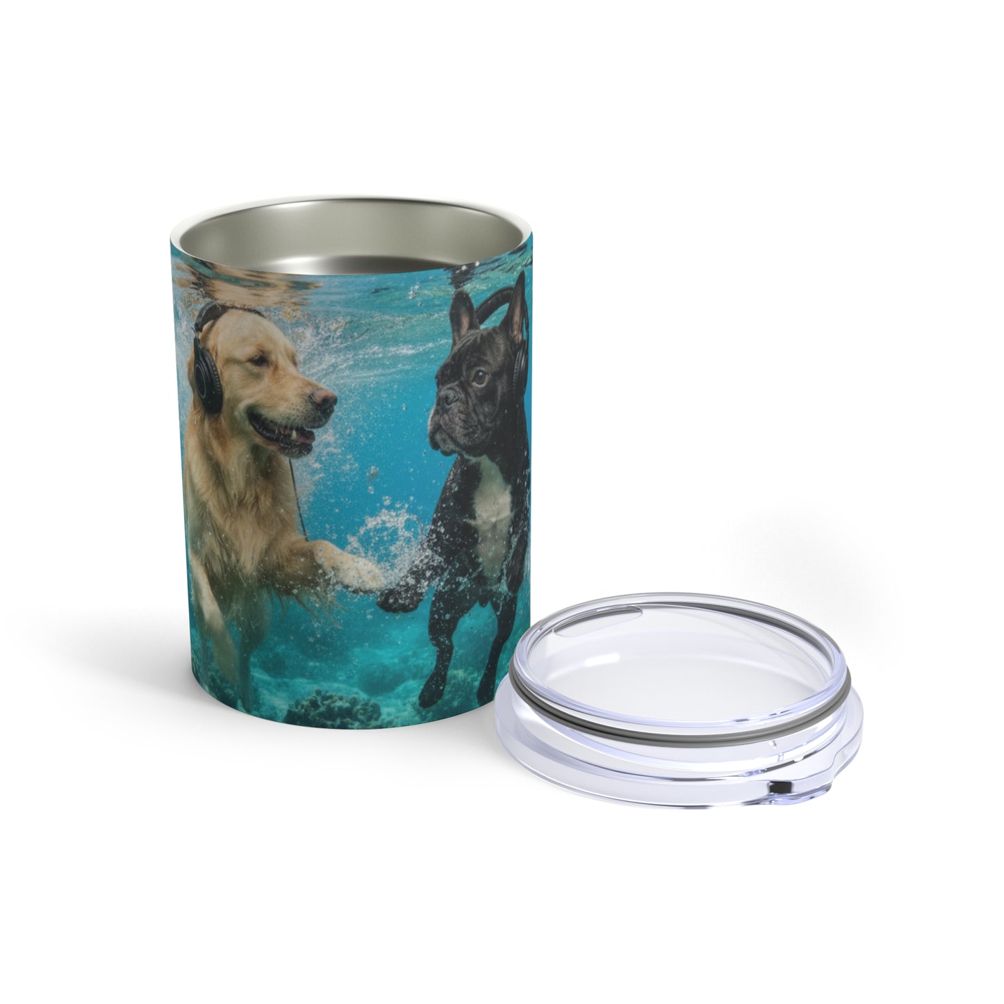 Goldie & Frenchie 10oz Dog Swim Tumbler - Underwater Dogs Travel Cup