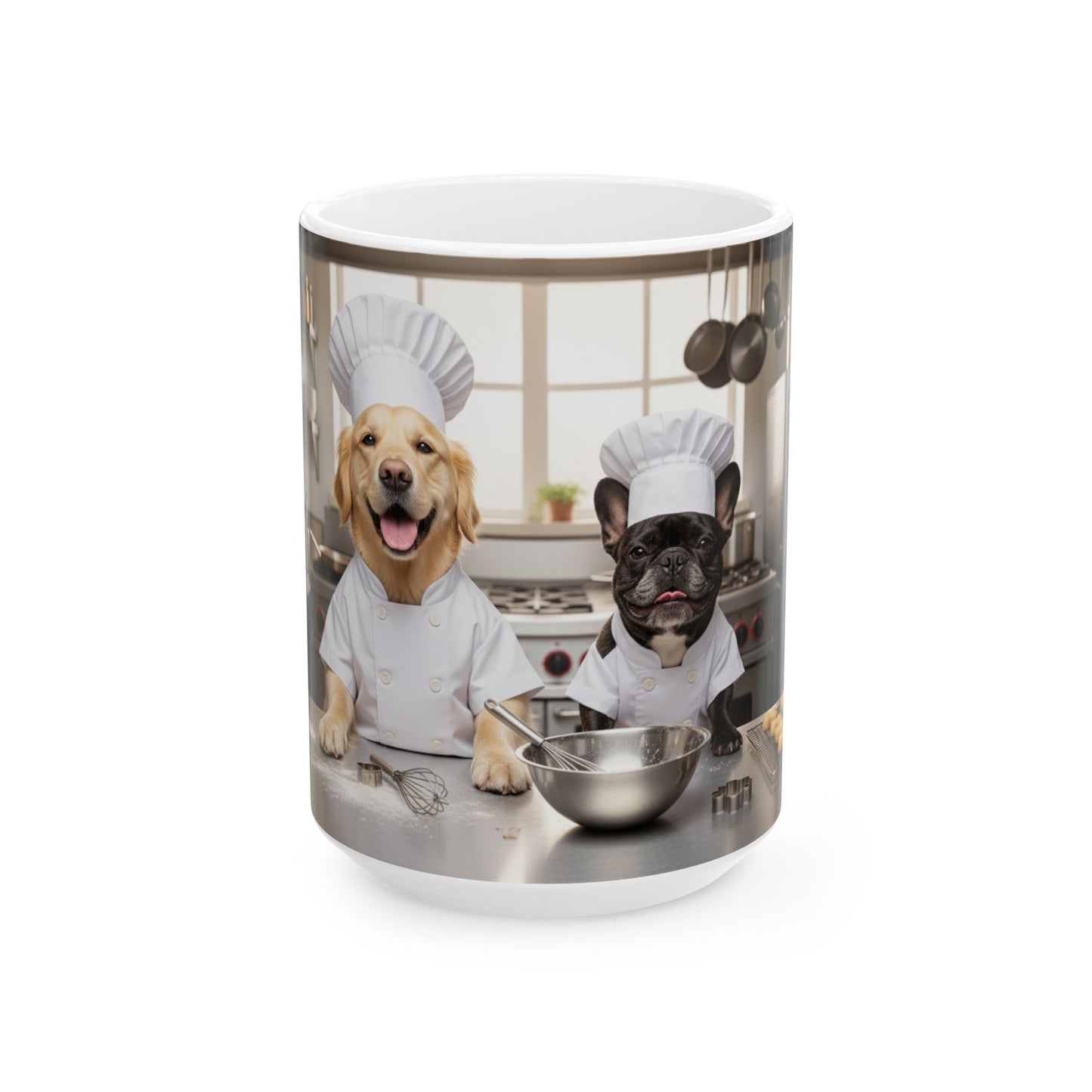 Goldie & Frenchie 'Helping in the Kitchen' - Coffee Ceramic Mug, (11oz, 15oz)