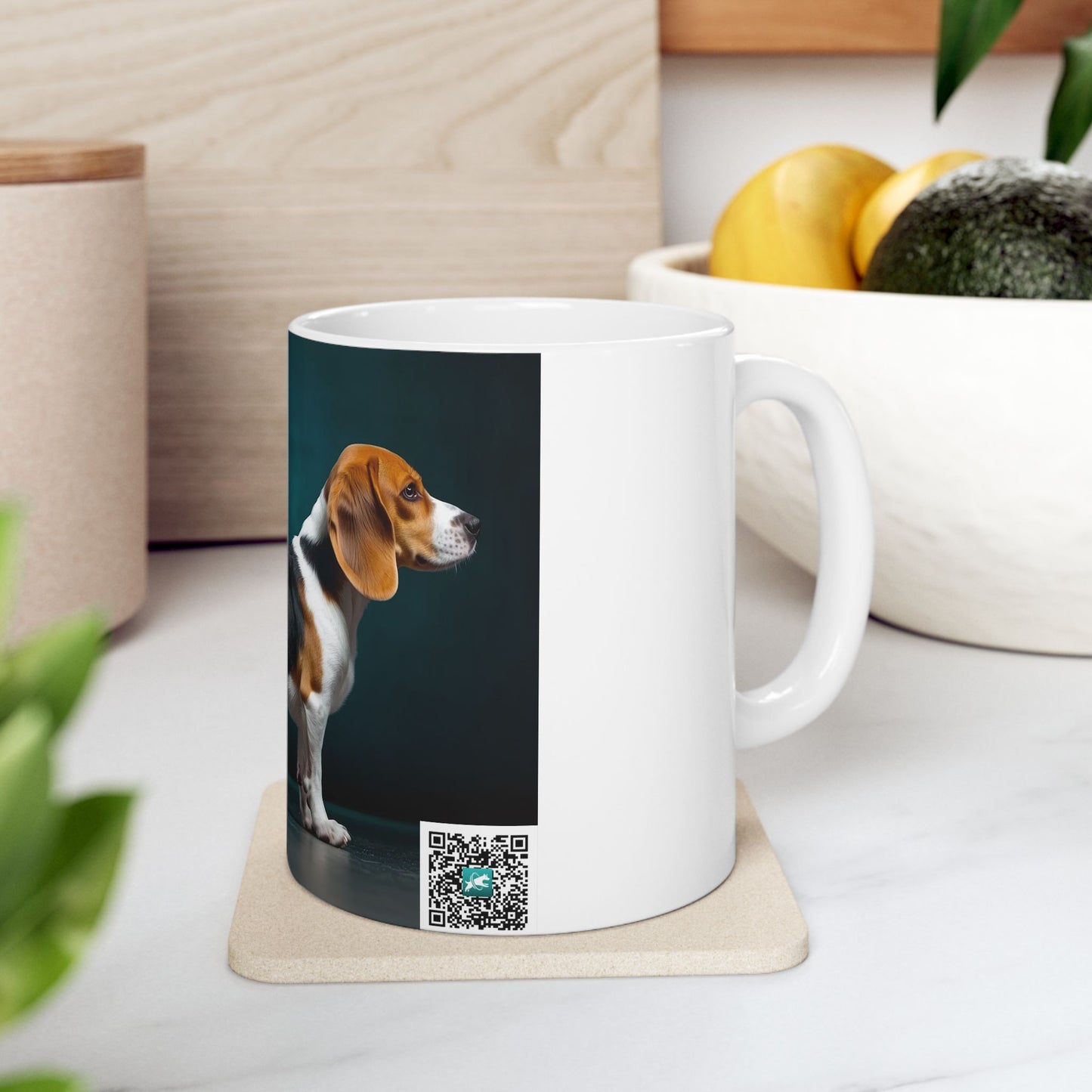 Beagle Dog Ceramic Mug — Cute Pet Portrait Coffee Cup (11oz & 15oz)