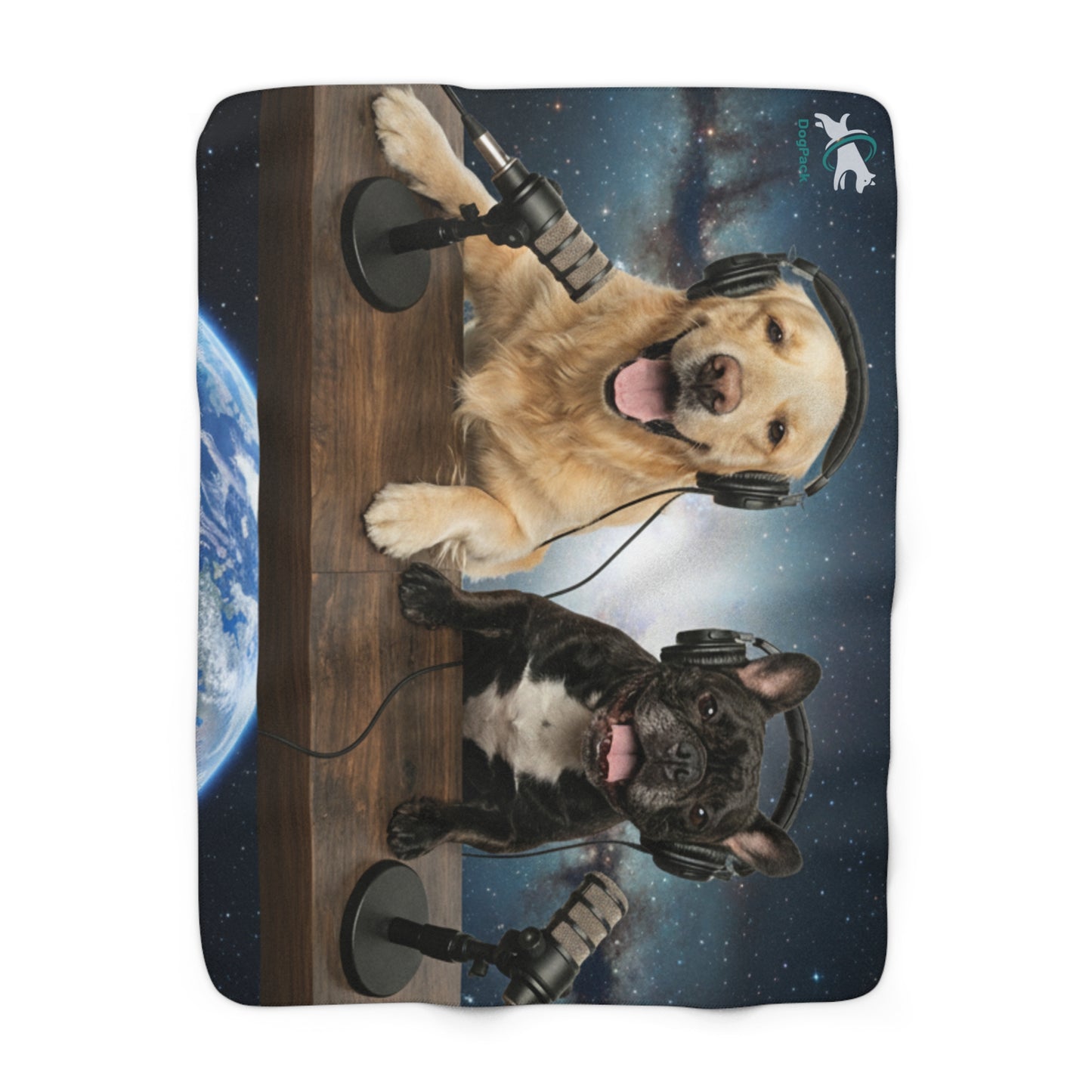 Goldie & Frenchie Sherpa Fleece Blanket — Broadcasting from Space