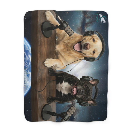 Goldie & Frenchie Sherpa Fleece Blanket — Broadcasting from Space