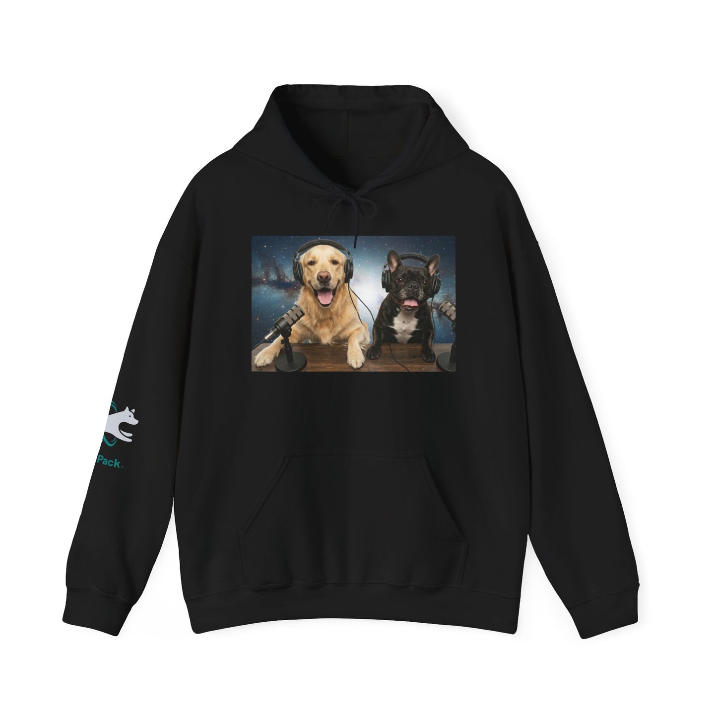 Goldie & Frenchie Cozy Hoodie Broadcasting from Space