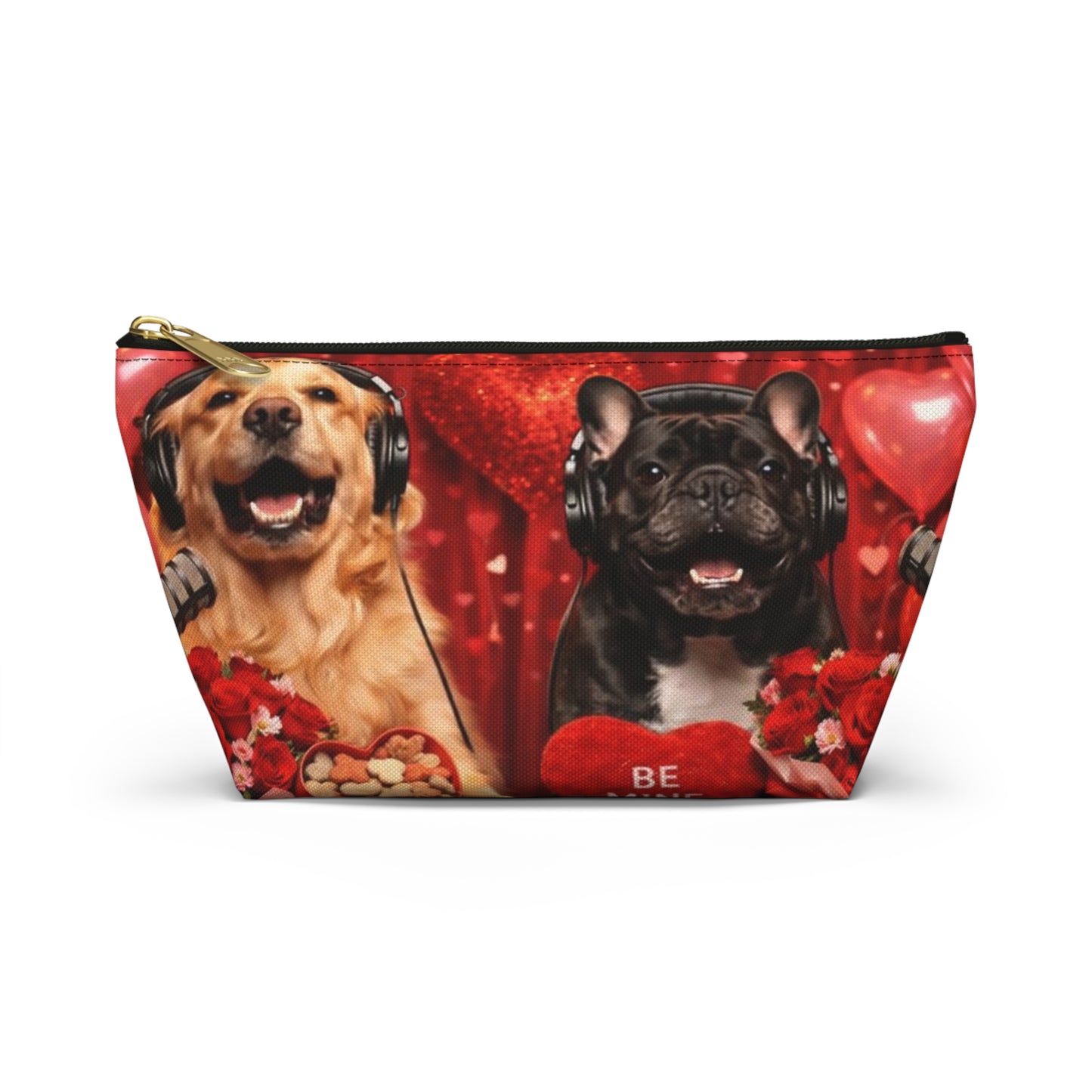 Goldie & Frenchie Valentines Day Inspired Red Accessory Pouch
