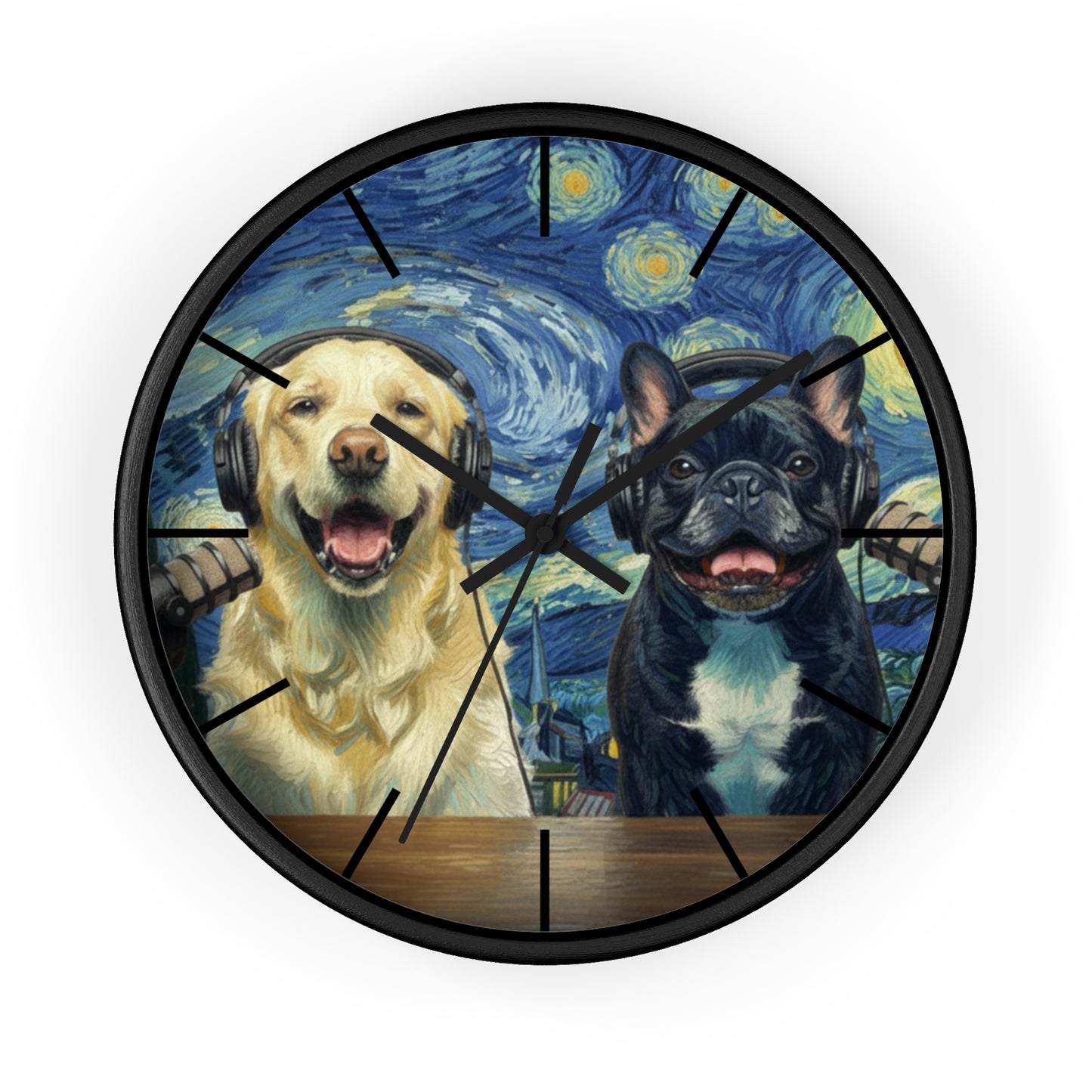 Goldie & Frenchie 'Starry Night' Wall Clock - Van Gogh Inspired