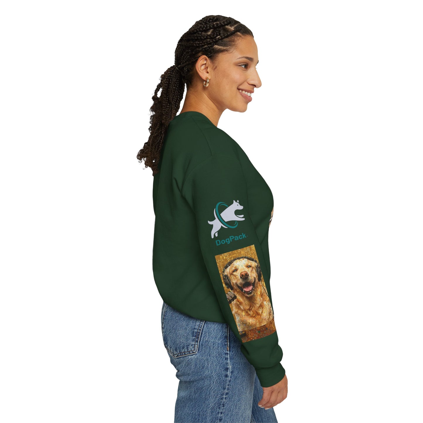 Goldie & Frenchie Chatting Crewneck with Klimt style G&F sleeves