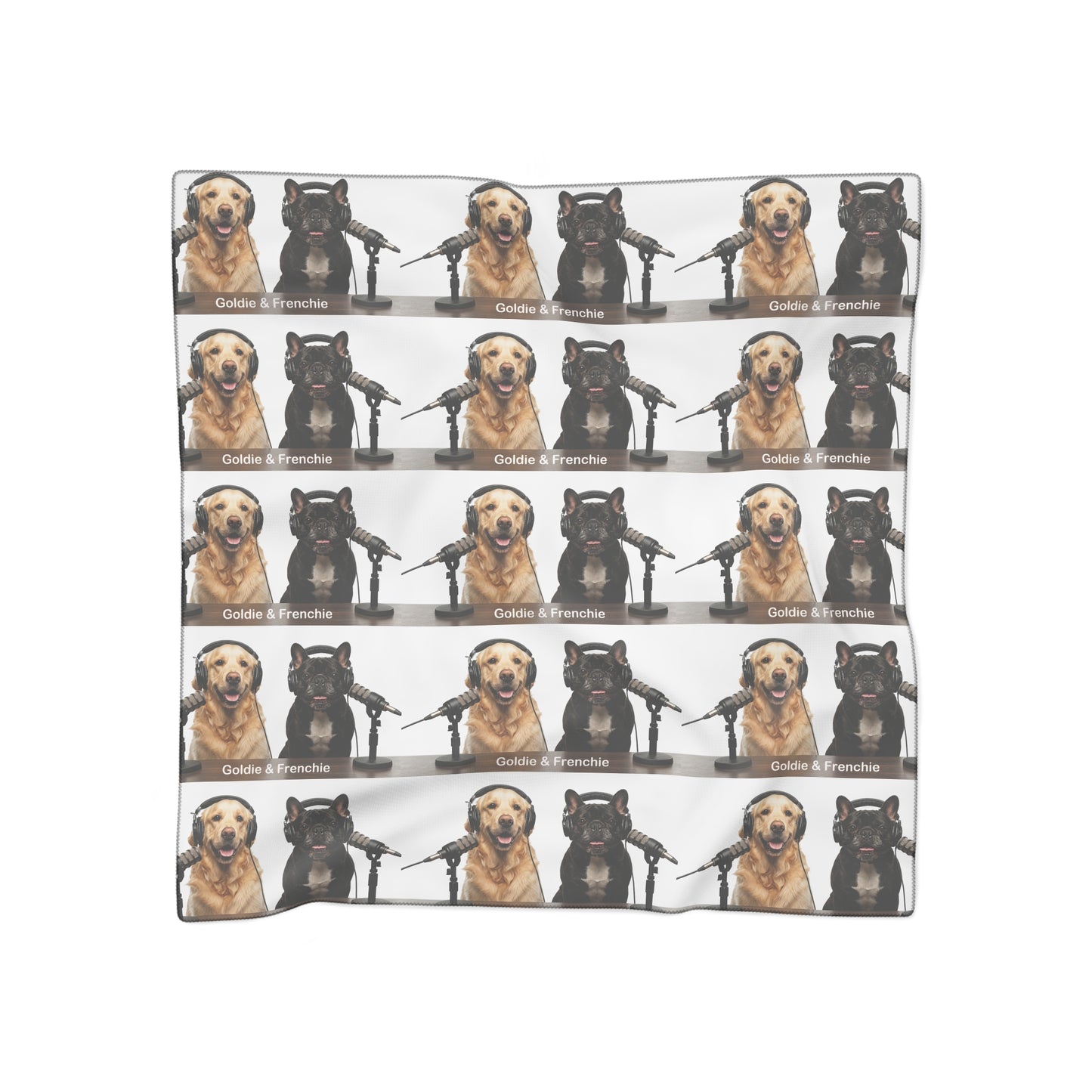Goldie & Frenchie Square Repeat Pattern Scarf - 2 sizes available