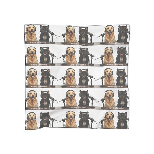 Goldie & Frenchie Square Repeat Pattern Scarf - 2 sizes available
