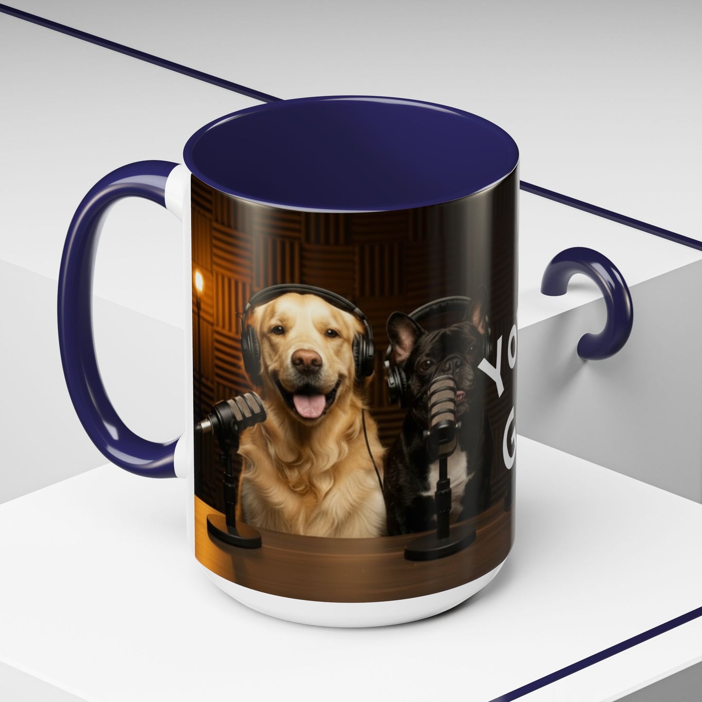 Goldie & Frenchie Custom Accent Coffee Mug – Choose your Color Interior and Send in your Pic (11/15oz)