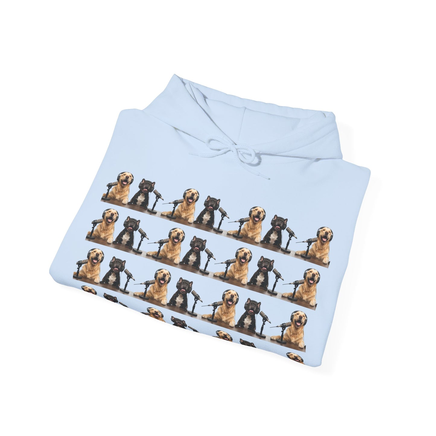 Goldie & Frenchie Repeating Pattern with UK Flag Hoodie — Front & Back Print - Ships from United Kingdom